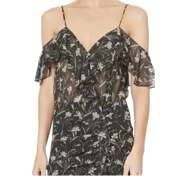 Veronica Beard Black and White Floral Maxi Dress - Picture 2 of 11